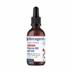Metagenics Vitamin D3 with K2 liquid supplement bottle with dropper