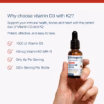 Metagenics Vitamin D3 with K2 drops bottle with key benefits including immune and bone support