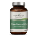 Bottle of Alpha Lipoic Acid R dietary supplement from Good Health Naturally, featuring 60 vegetable capsules, designed to support metabolic health and overall wellness.