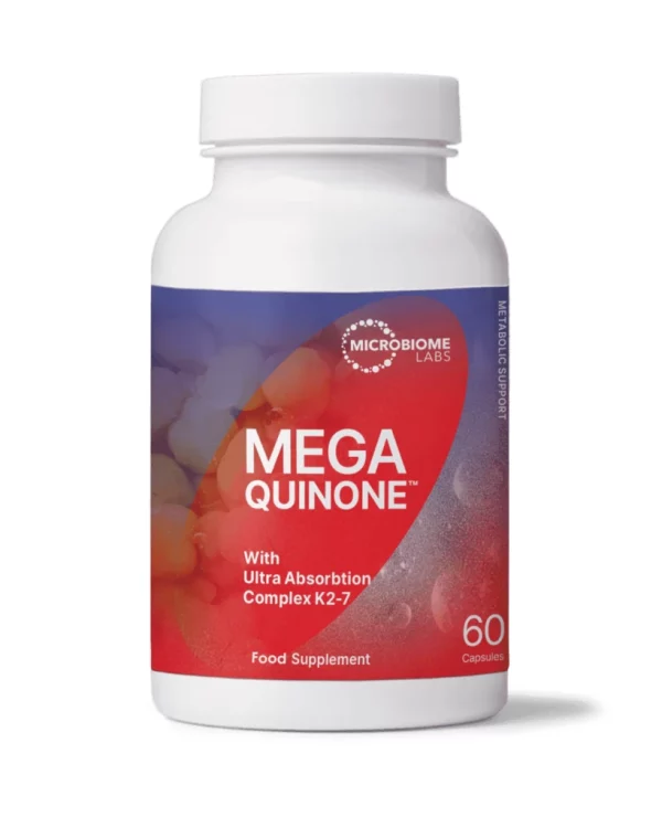 megaquinone bottle with ultra absorbtion complex k2-7 food supplement 60 capsules