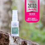 Award-winning Vitamin D3 & K2 spray by Good Health Naturally, recognized with a silver award for Best Baby/Child Product in 2022, showcasing quality and effectiveness in nutritional supplements.