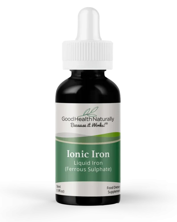 Ionic Iron (Liquid Iron) - Good Health Naturally - Image of Bottle with Dropper