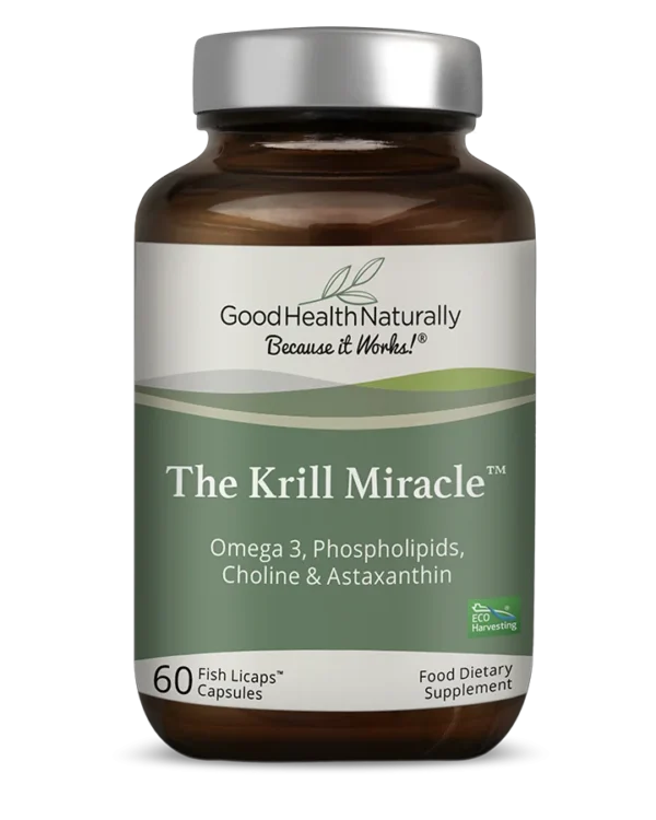 The Krill Miracle™ omega-3 supplement bottle front view