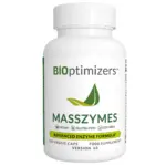BiOptimizers MassZymes enzyme supplement, 120 veggie capsules, vegan, gluten-free, soy-free, advanced enzyme formula.