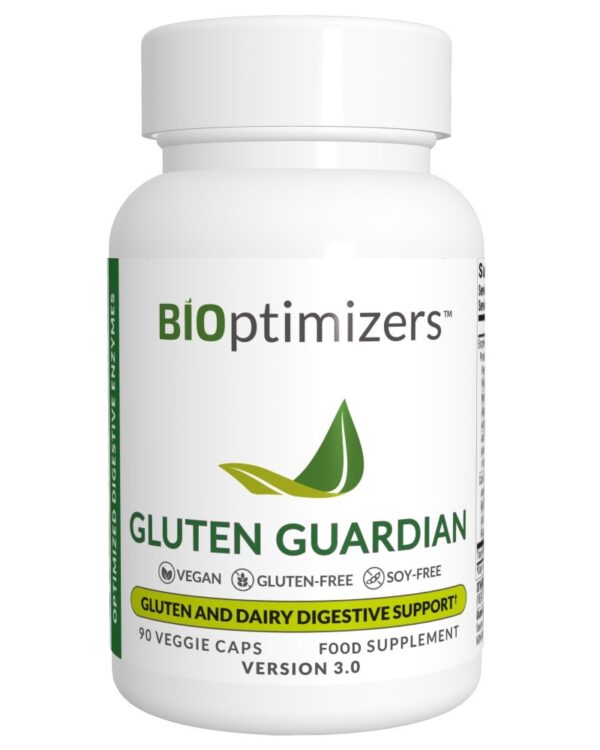 BiOptimizers Gluten Guardian 90 Veggie Capsules – Gluten and Dairy Digestive Enzymes UK & EU